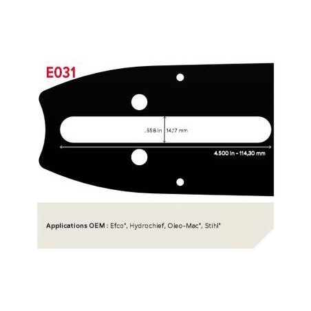 Guide Chaîne Tronçonneuse 213RNFE031 Guide: 53 cm Pas: .404"Jauge: 1.6 Maillons: 68 PowerCut
