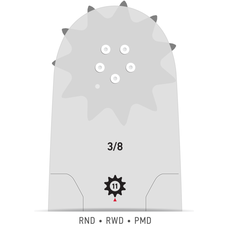 Guide Chaîne Tronçonneuse 240RNDD176 Guide: 61 cm Pas: 3/8" Jauge: 1.3 Maillons: 81 PowerCut