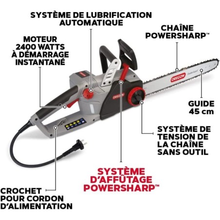 Tronçonneuse électrique Oregon CS1500 + 1 seconde chaîne incluse